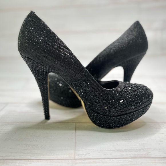 Black rhinestone size 11 heels new with box - Picture 12 of 14